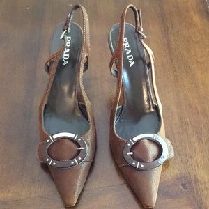 Vintage Prada Kitten Heel Vero Cuoio 36.5